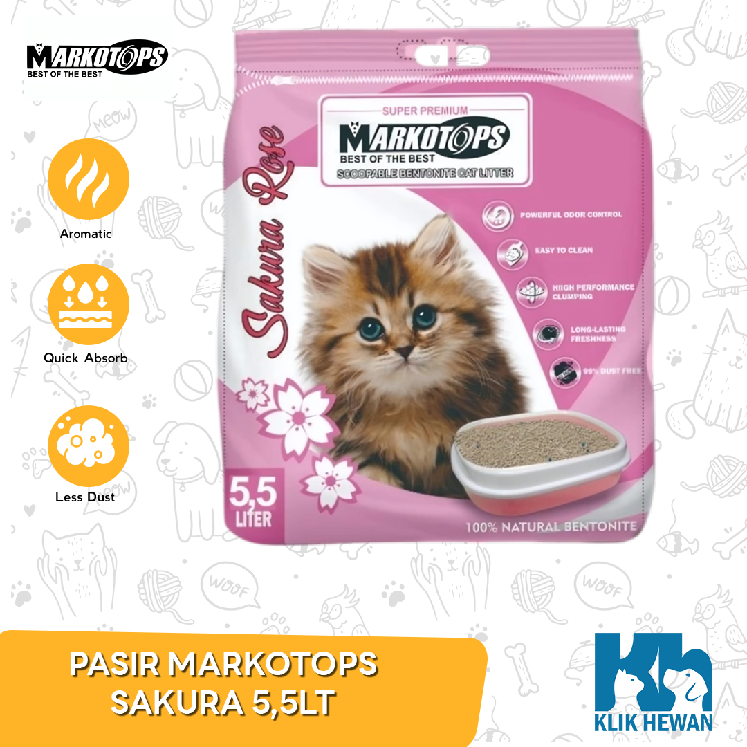 Pasir Kucing Markotops 5.5litter Markotop Litter Gumpal Clumping Wangi