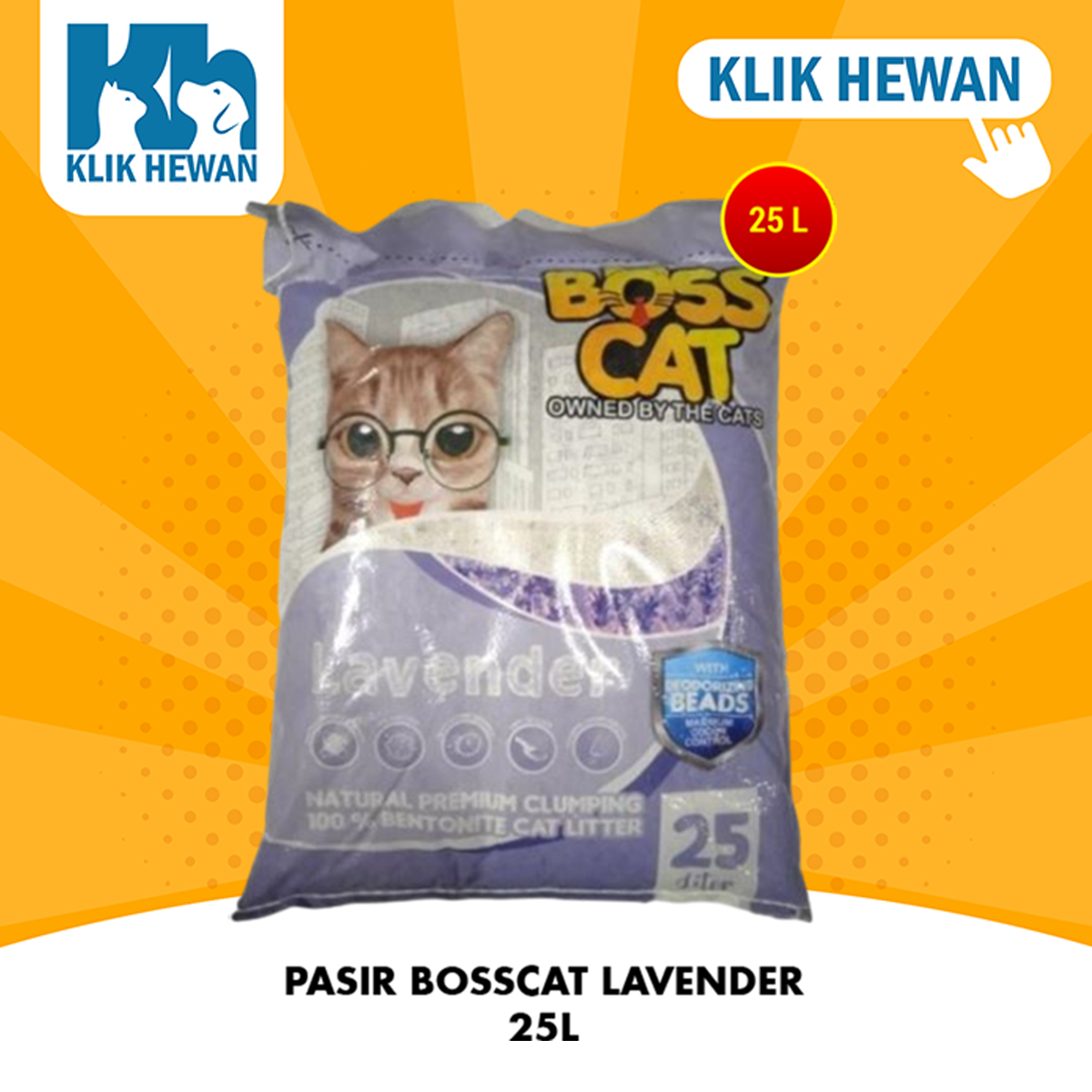 Pasir Kucing Boss Cat Gumpal Wangi 25 Liter