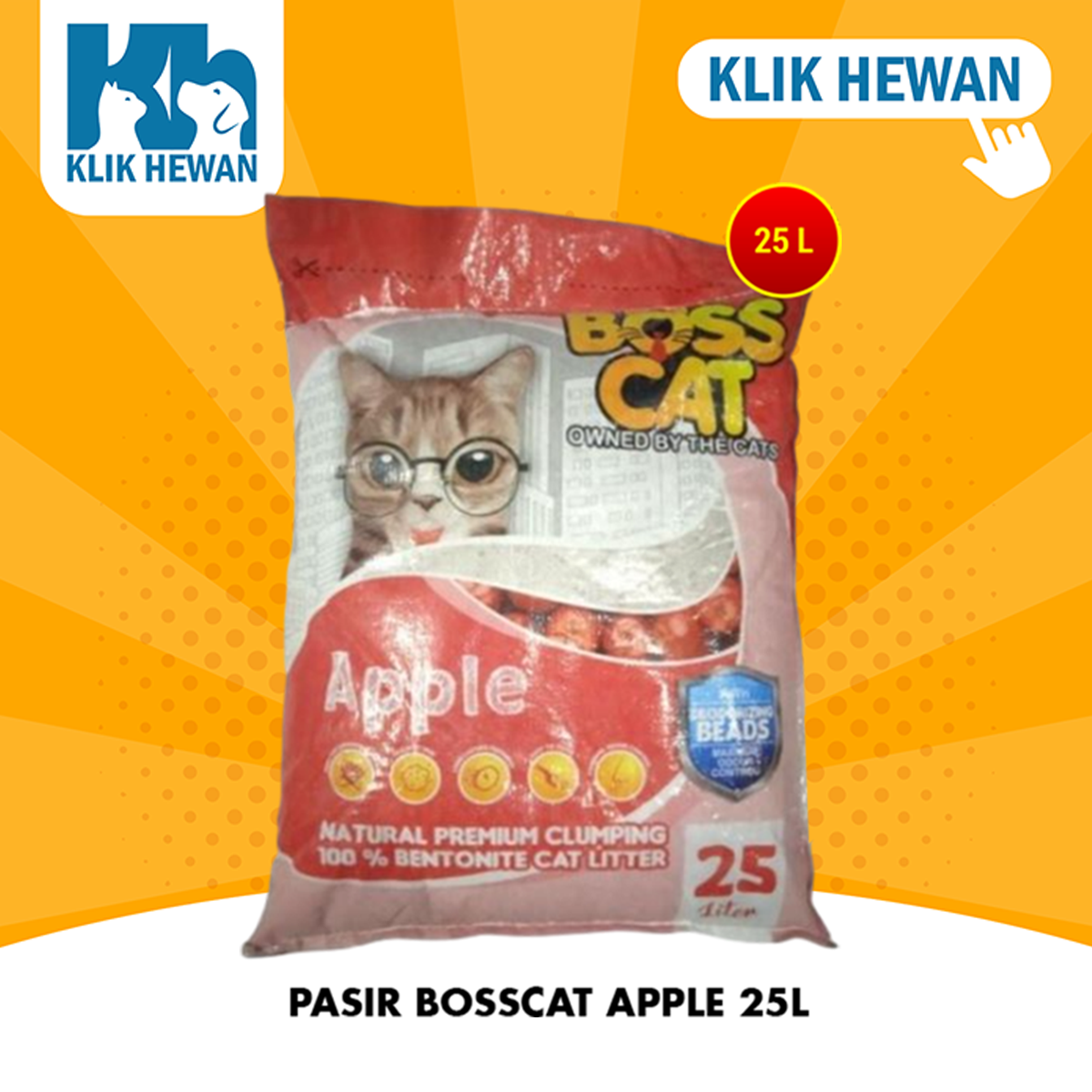 Pasir Kucing Boss Cat Gumpal Wangi 25 Liter