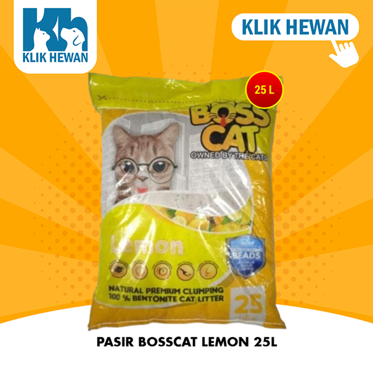 Pasir Kucing Boss Cat Gumpal Wangi 25 Liter
