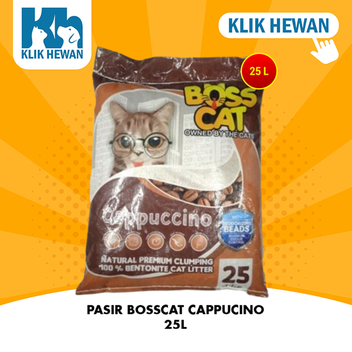 Pasir Kucing Boss Cat Gumpal Wangi 25 Liter