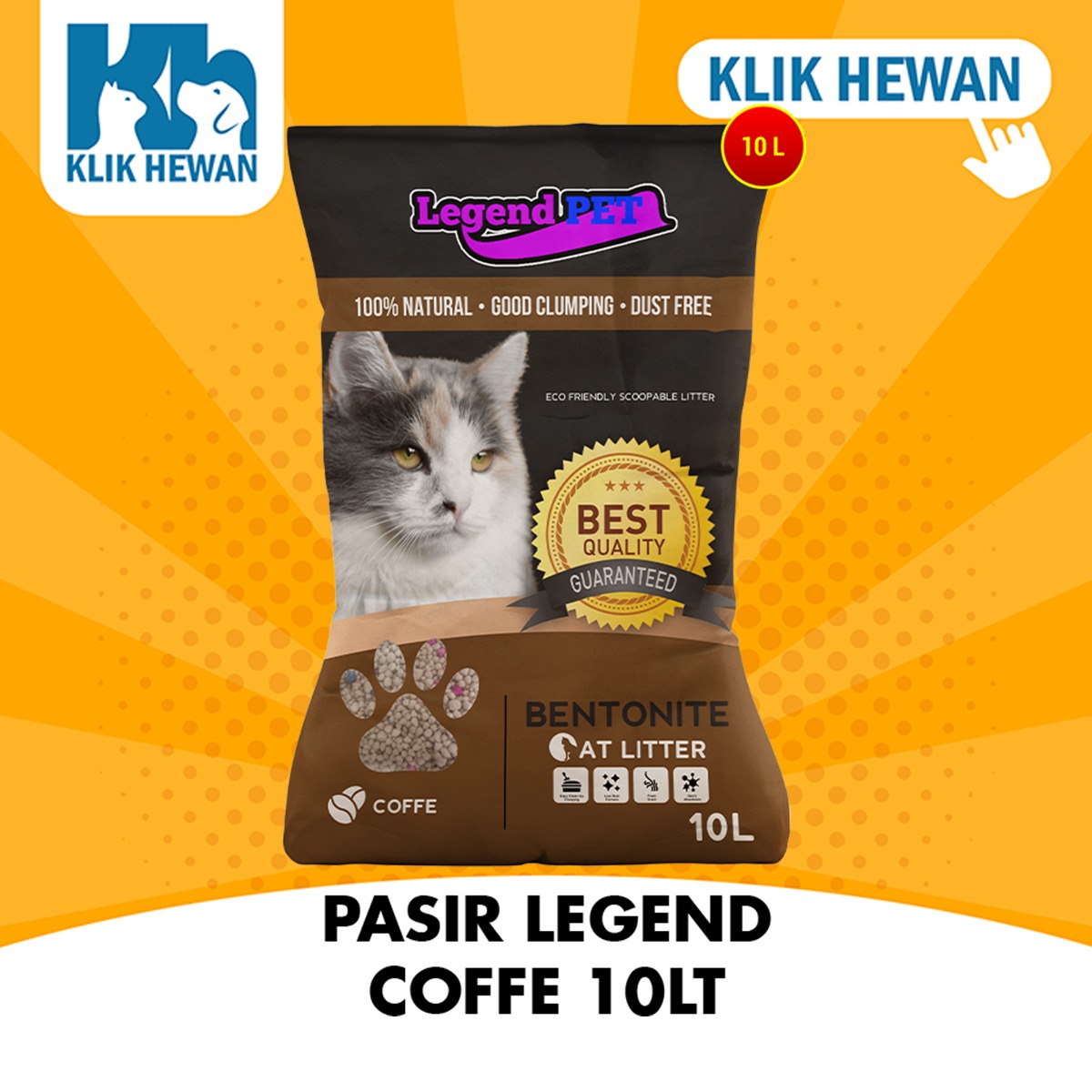 Pasir Kucing Legend Gumpal Wangi Clumping Bentonite 10 Liter