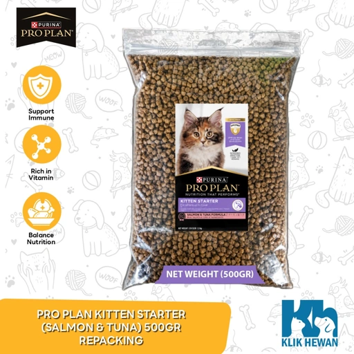 ProPlan Makanan Anak Kucing Pro Plan Kitten Starter Salmon Tuna 500 Gr
