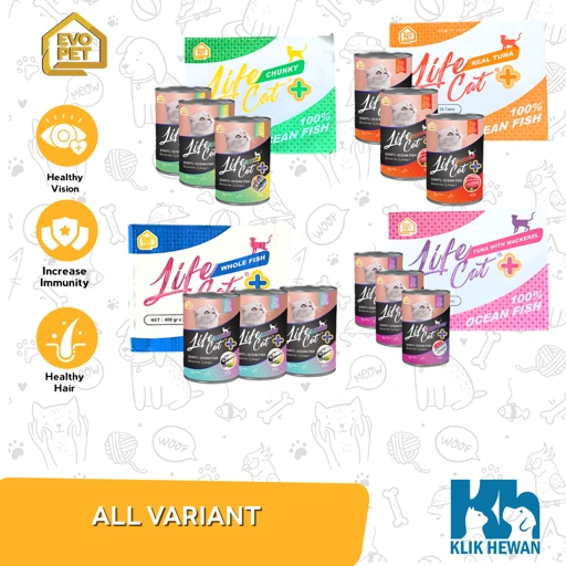  Makanan Kucing Life cat Plus Wet Food Kaleng Dus 24Pcs 400gr