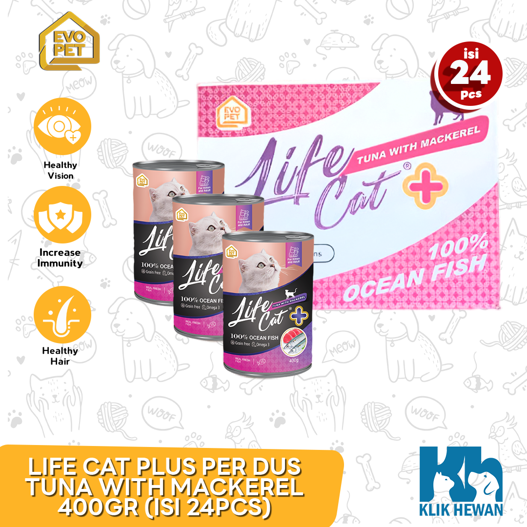  Makanan Kucing Life cat Plus Wet Food Kaleng Dus 24Pcs 400gr