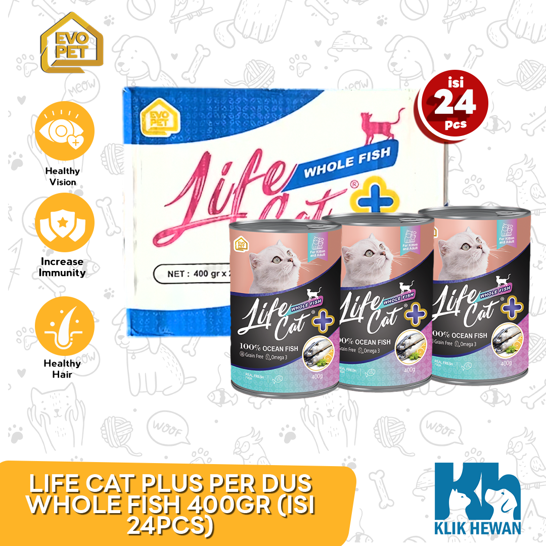  Makanan Kucing Life cat Plus Wet Food Kaleng Dus 24Pcs 400gr
