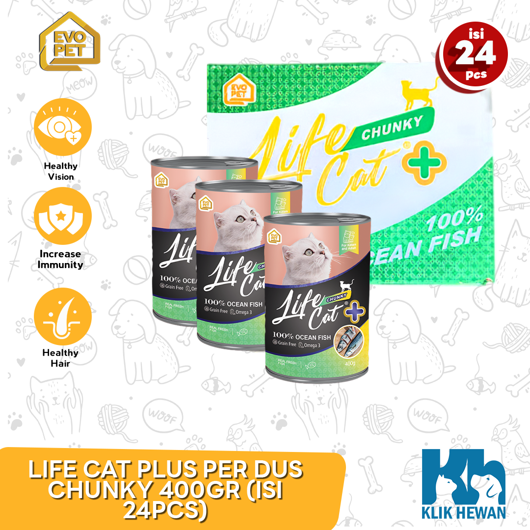  Makanan Kucing Life cat Plus Wet Food Kaleng Dus 24Pcs 400gr
