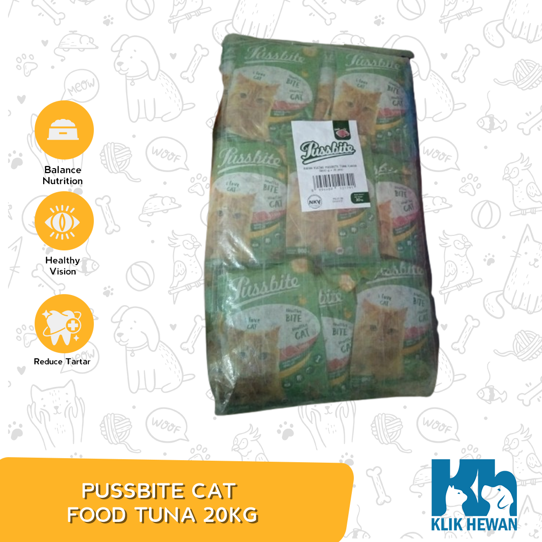 Makanan Kucing Dewasa Pussbite Dry Cat Food Adult 20 Kg