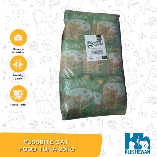 Makanan Kucing Dewasa Pussbite Dry Cat Food Adult 20 Kg