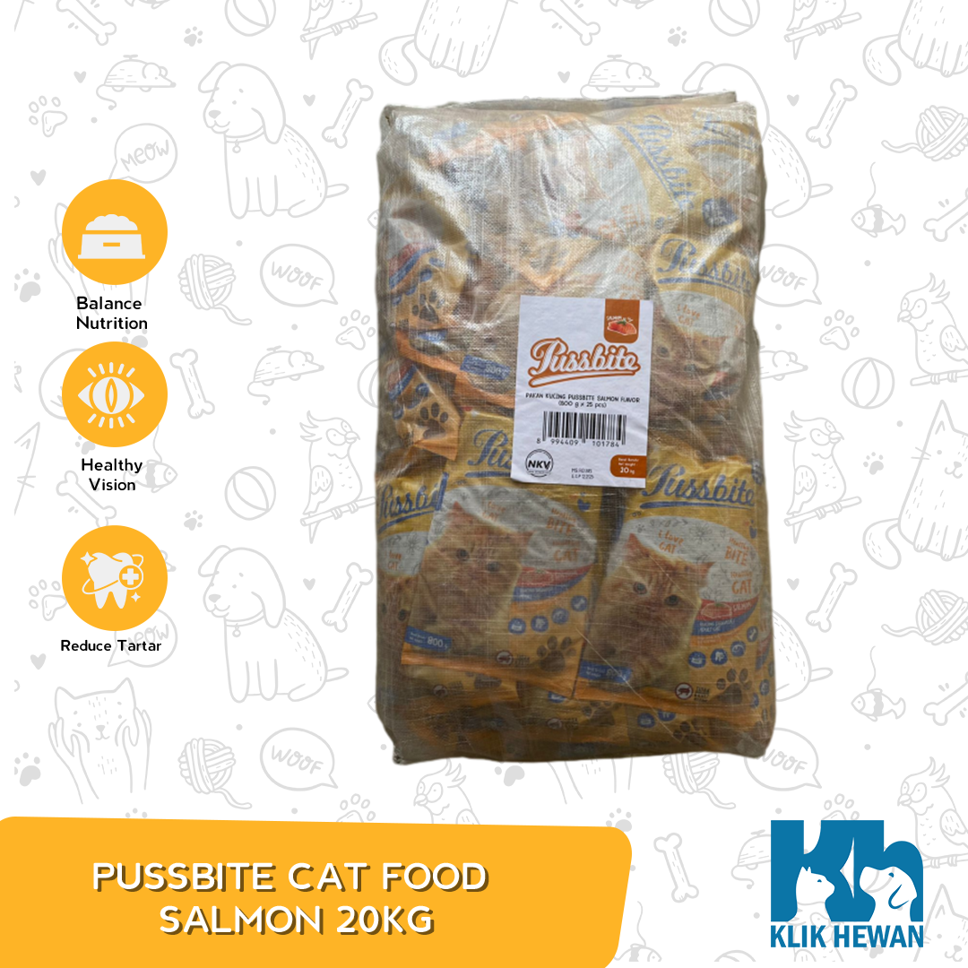 Makanan Kucing Dewasa Pussbite Dry Cat Food Adult 20 Kg