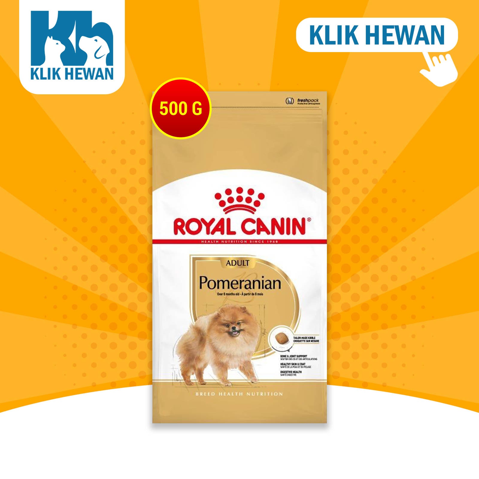 Royal Canin Pomeranian adult Makanan Anjing Pom Dewasa Dry Food 500GR