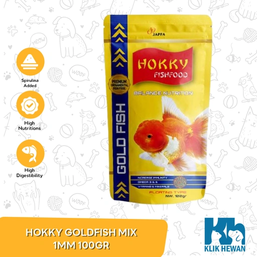 Makanan Ikan Mas Hokky Goldfish Mix Fish Food (1MM 100gr)