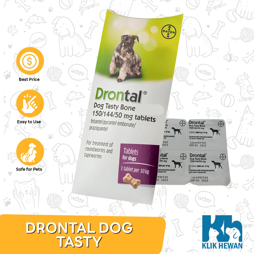 Obat Cacing Anjing - Drontal Dog Pertablet