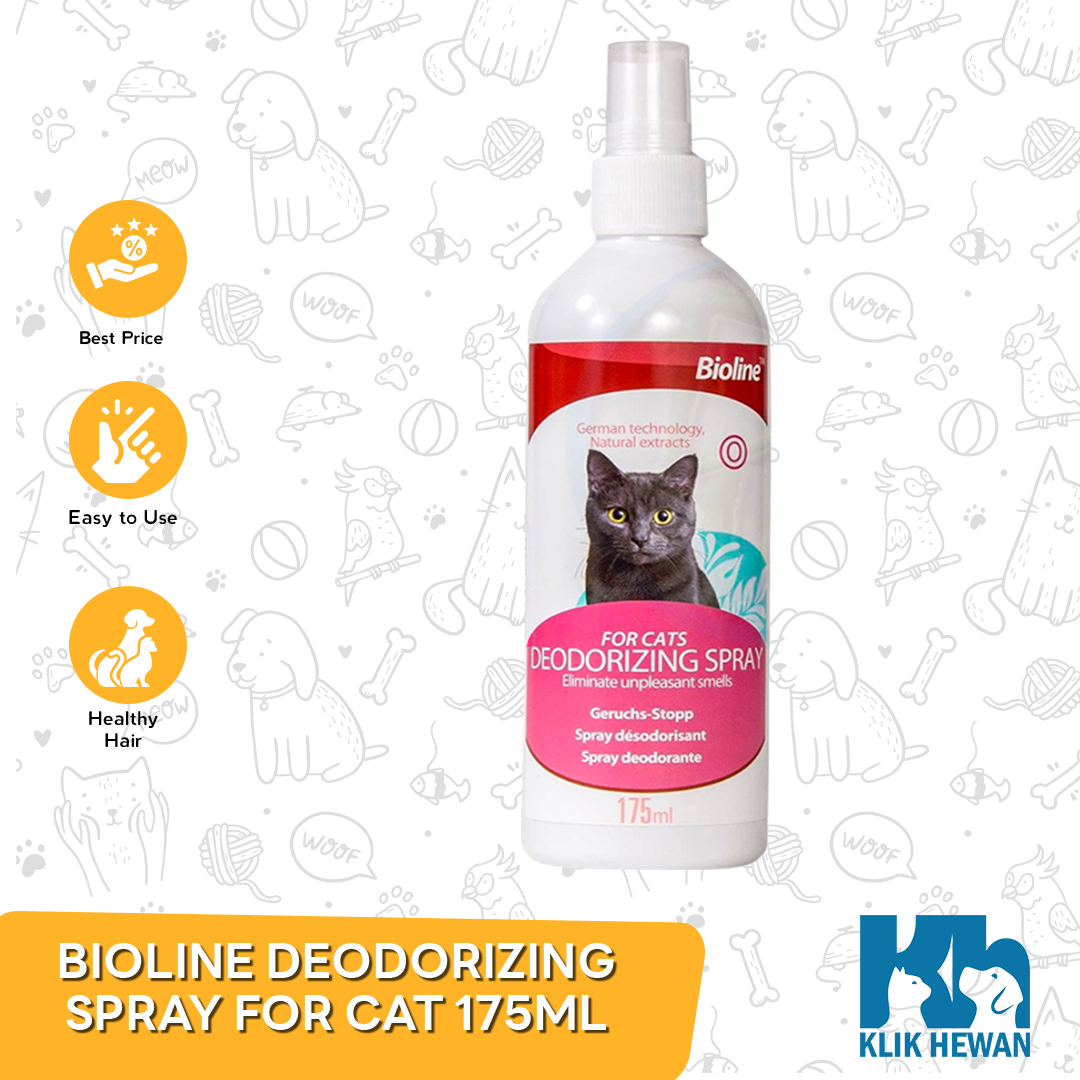 Penghilang Bau Hewan Kucing Bioline Deodorizing Cat Spray 175 ML