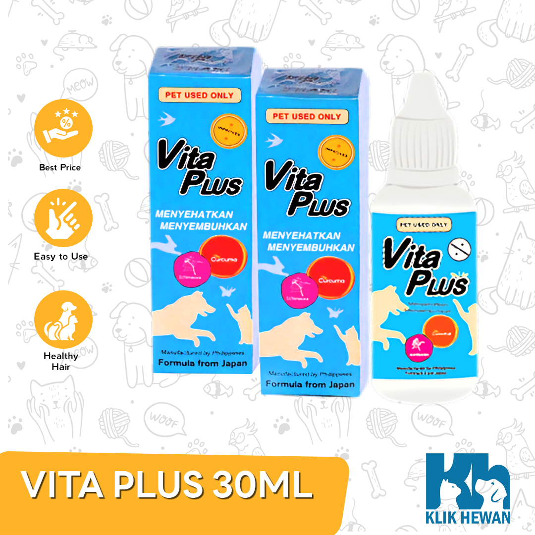 Vita Plus 30 Ml - Multivitamin Kucing, Anjing, Burung, Kelinci 30 Ml