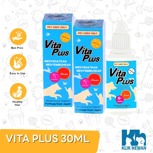 Vita Plus 30 Ml - Multivitamin Kucing, Anjing, Burung, Kelinci 30 Ml