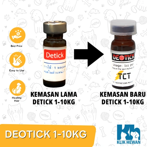Obat Kutu Detick Kucing & Anjing 1-10kg / Obat Anti Kutu De Tick