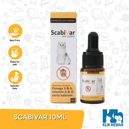 Obat Kucing Scabivar Cat 10ml Sirup Cair Untuk Scabies Minum 10 ml
