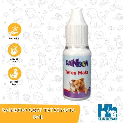Obat Tetes mata Kucing Anjing kelinci Mata merah Radang Rainbow 8 Ml