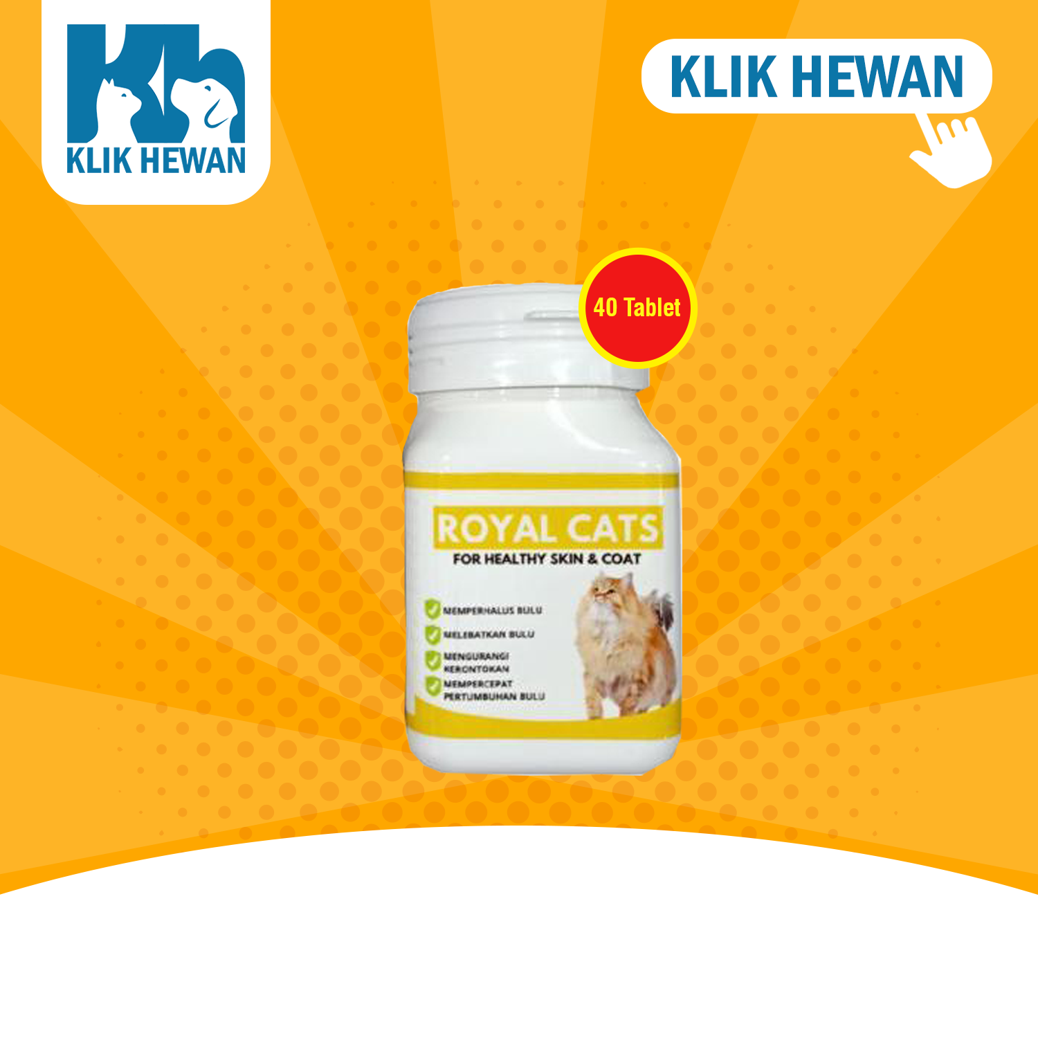 Royal Cats Skin Coats Vitamin Suplemen Bulu Kulit Kucing 60 Tablet