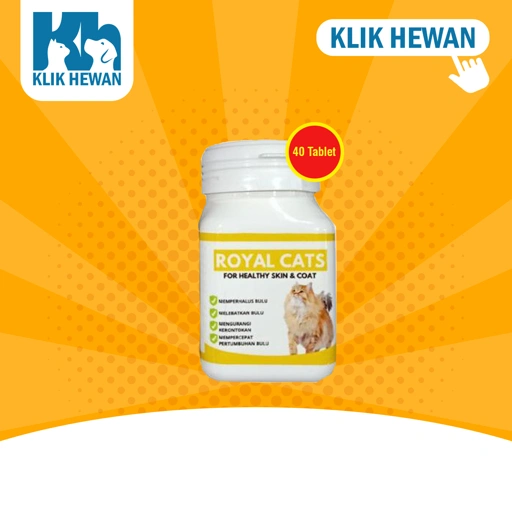 Royal Cats Skin Coats Vitamin Suplemen Bulu Kulit Kucing 60 Tablet