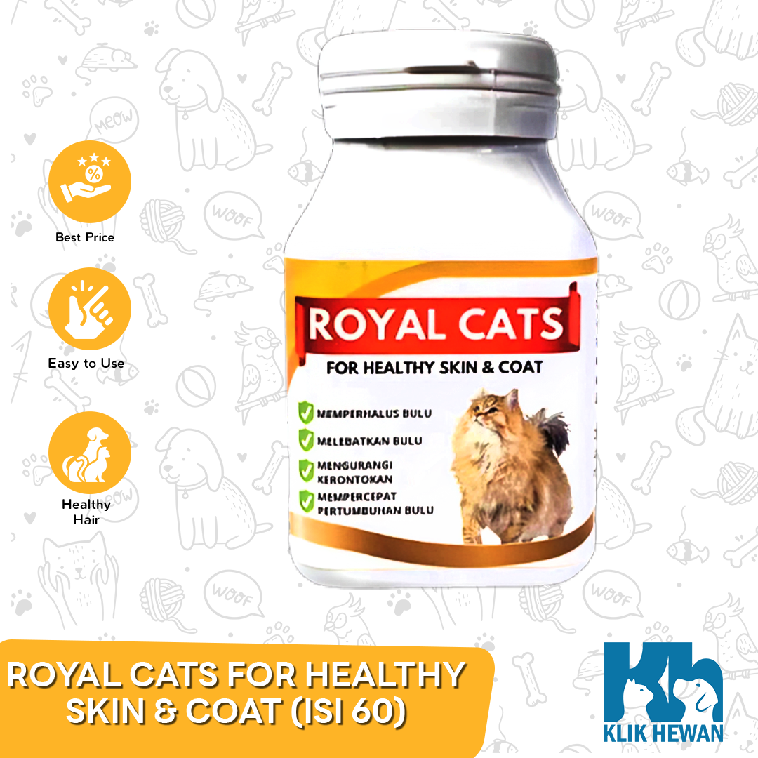 Royal Cats Skin Coats Vitamin Suplemen Bulu Kulit Kucing 60 Tablet