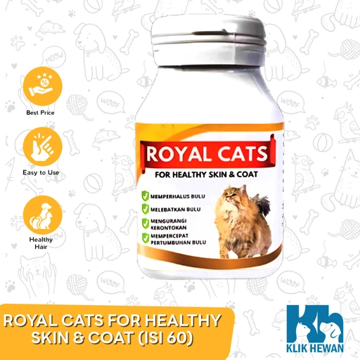 Royal Cats Skin Coats Vitamin Suplemen Bulu Kulit Kucing 60 Tablet