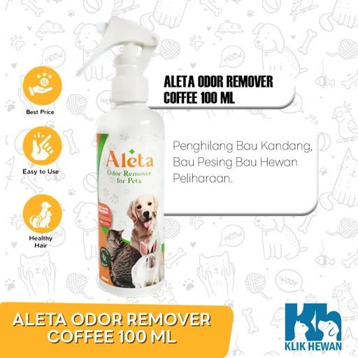 Aleta Pet Odor Remove Penghilang Bau Pipis Kandang Kucing Anjing 100ML