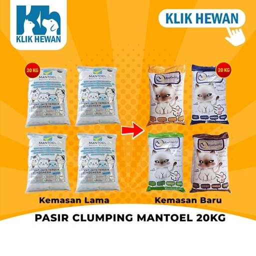Pasir Kucing Gumpal Wangi clumping Mantoel 20 Kg Non Top Cub n Kit