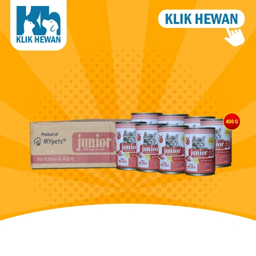  Makanan Kucing Junior Wet Food Kaleng 400 Gram Dus isi 24 Pcs