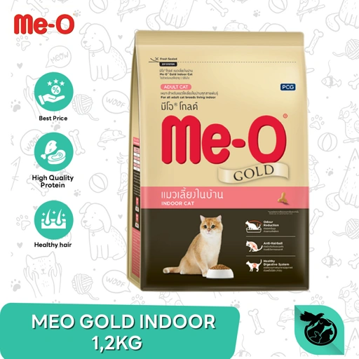 Image of Meo Gold Indoor Adult Cat Food Makanan Kucing Dewasa 1.2 Kg
