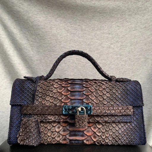 Image of Tas Tangan "Cokelat Gradasi Hitam" Kulit Asli – Anggun, Berani, Memikat