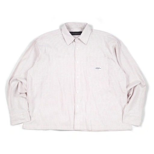 Image of 02 - Long Shirt Emerald Beige Stripe Thanksinsomnia