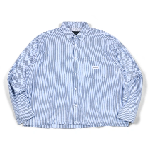 Image of 02 - Long Shirt Emerald White Blue Stripe Thanksinsomnia