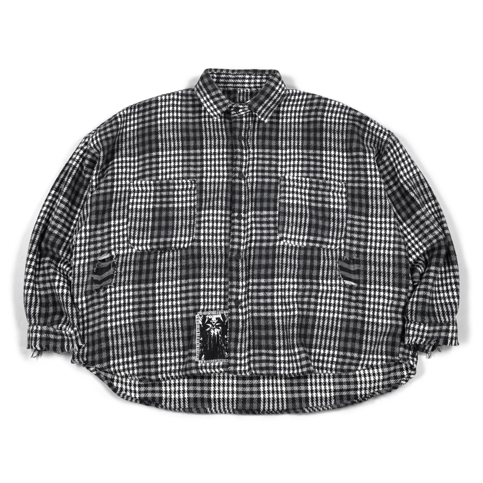 03 - Oversized Flannel Shirt Melody Black Plaid Thanksinsomnia