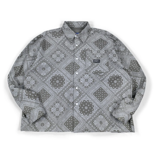 Image of 04 - Long Shirt Syrina Paisley Grey Thanksinsomnia
