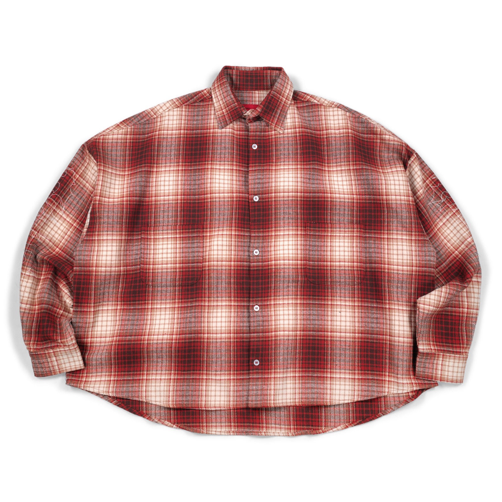 Oversized Flannel Shirt Olivia Brick Red Plaid Thanksinsomnia