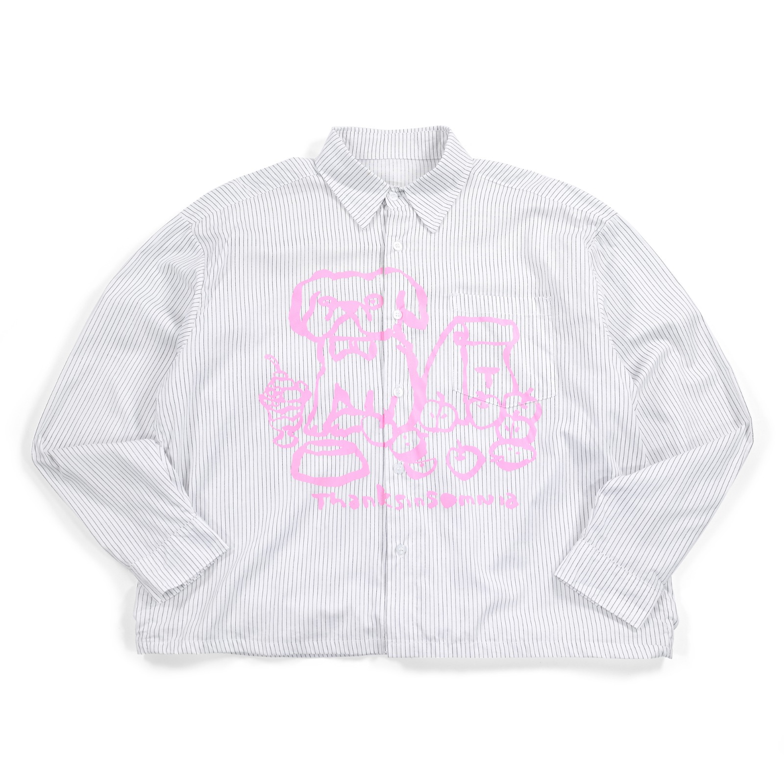 02 - Long Shirt Mariposa White Striped Thanksinsomnia