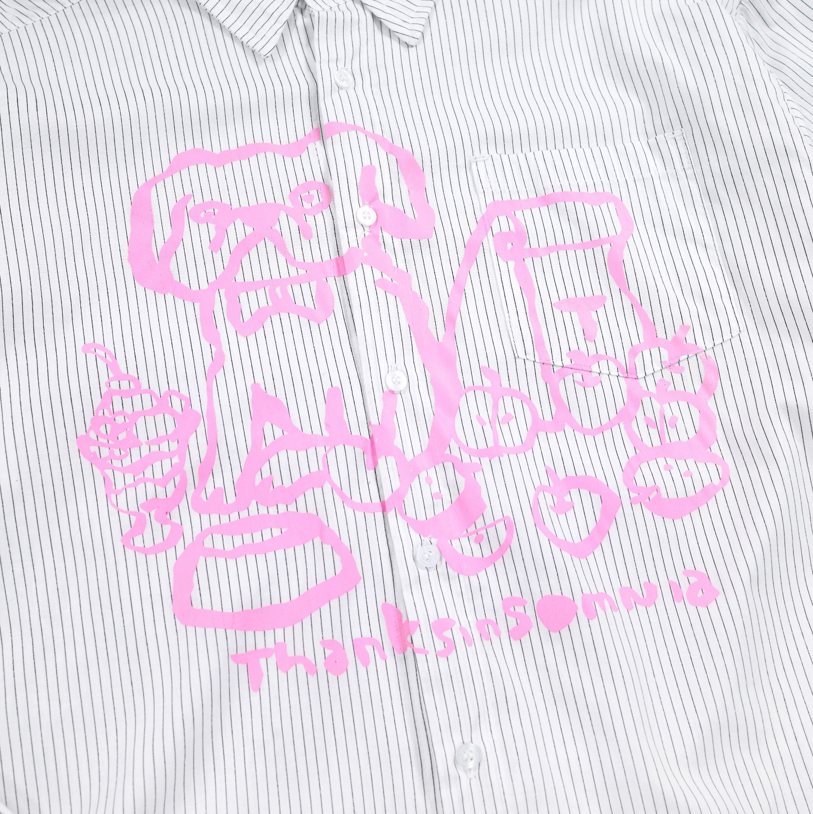 02 - Long Shirt Mariposa White Striped Thanksinsomnia