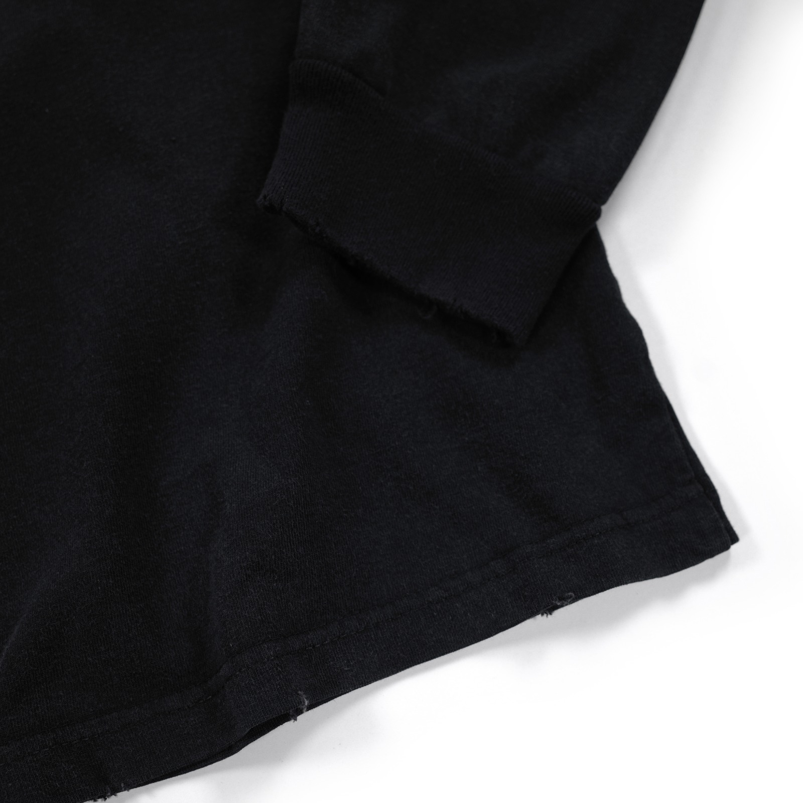 Long Sleeve Kymora Black Distressed Wash Thanksinsomnia