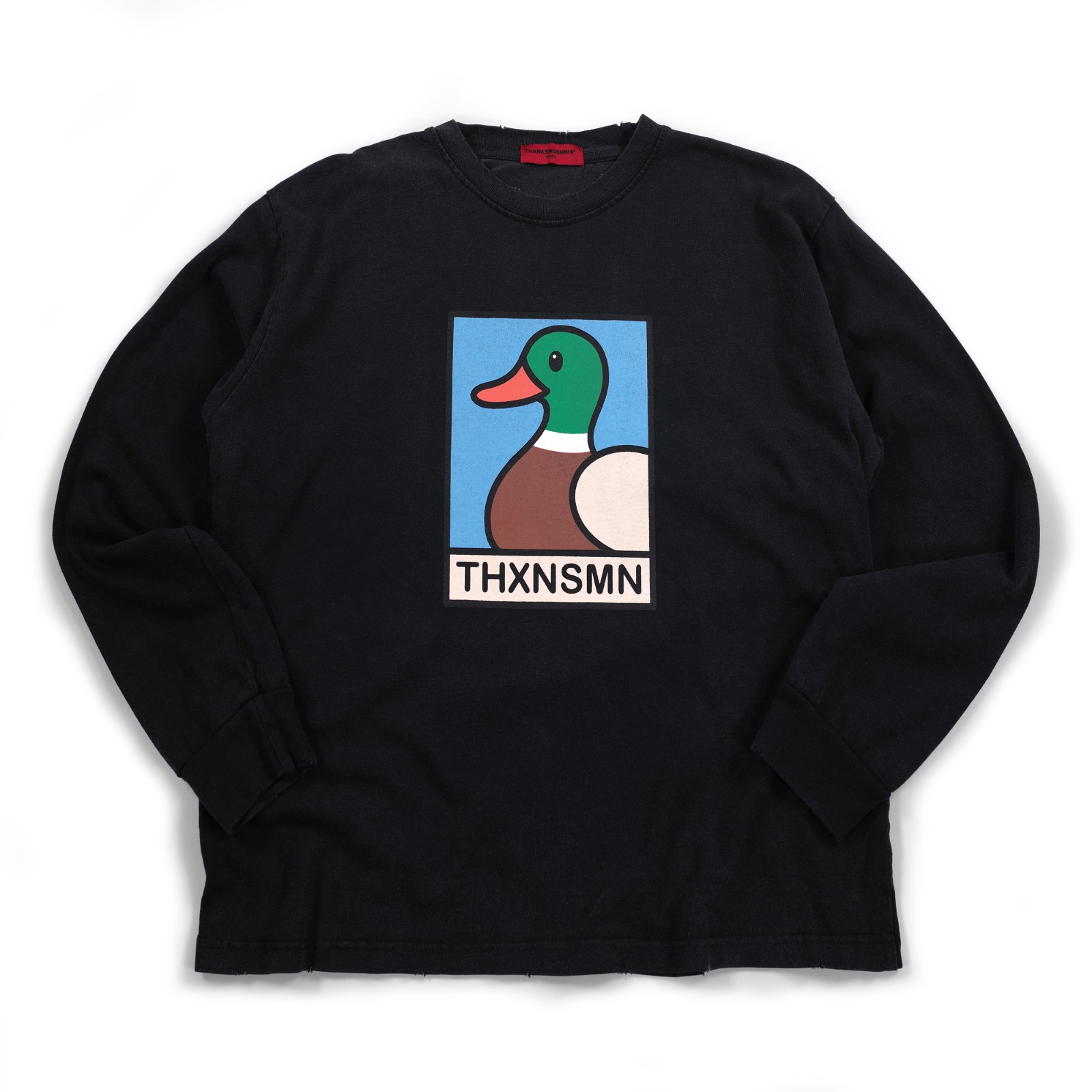 Long Sleeve Kymora Black Distressed Wash Thanksinsomnia