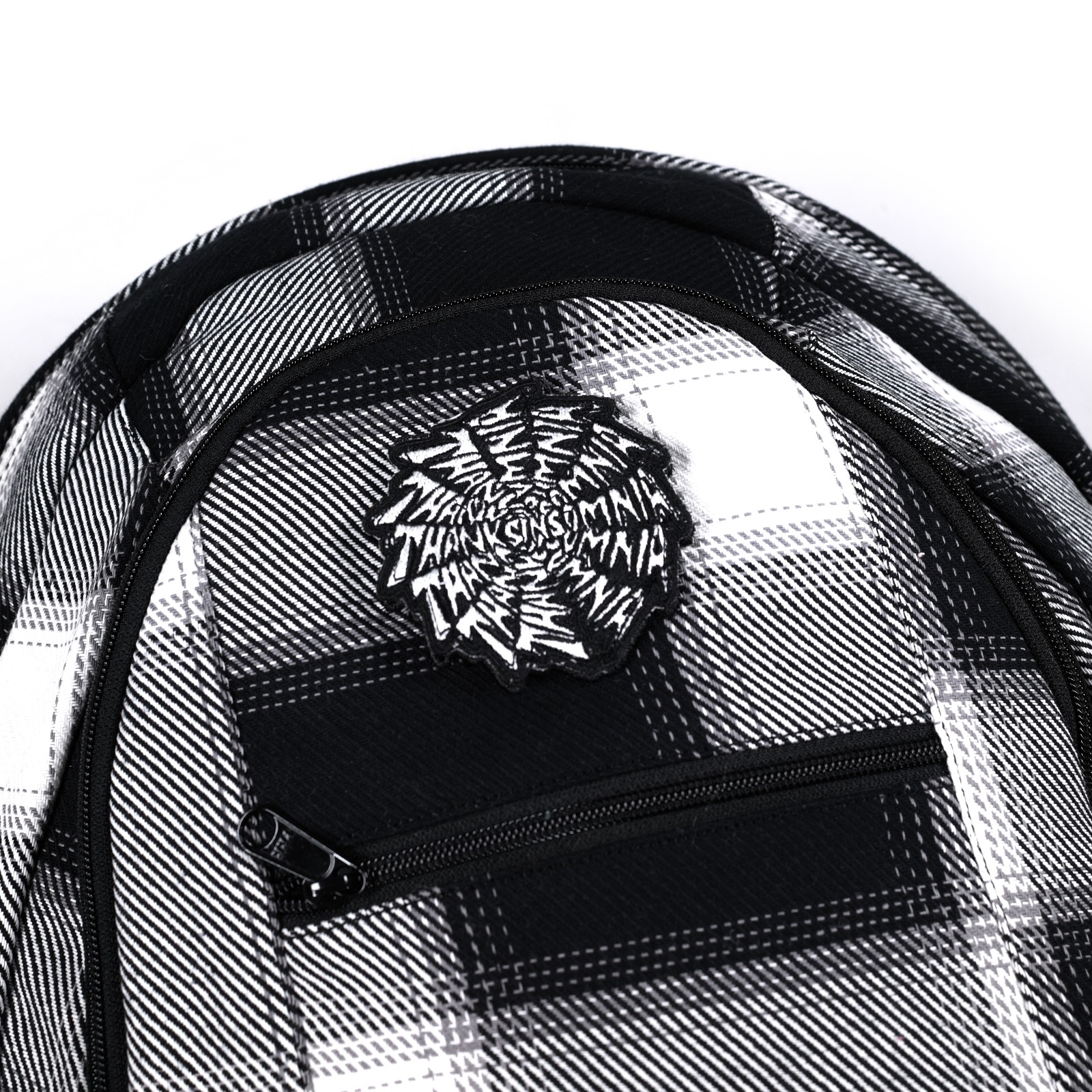Backpack Nivienne White Black Plaid Thanksinsomnia