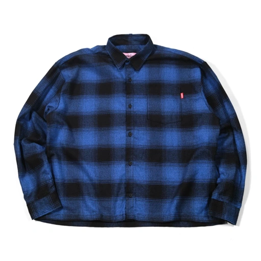 Image of Flannel Shirt Orelia Blue Black Plaid Thanksinsomnia
