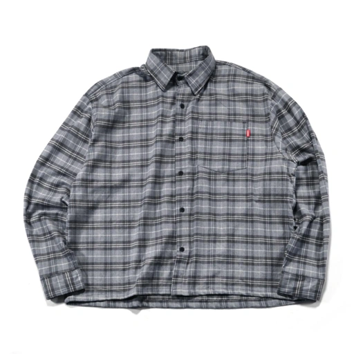 Image of Flannel Shirt Orelia Grey Plaid Thanksinsomnia