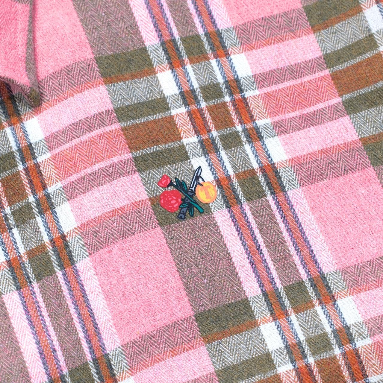 04 - Flannel shirt Kayla Green Pink Thanksinsomnia