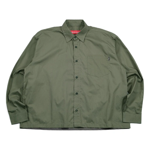 Image of 02 - Long Shirt Yeira Dark Olive Thanksinsomnia