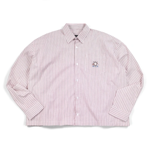 Long Shirt  Shayla White Red Pinstripe Thanksinsomnia