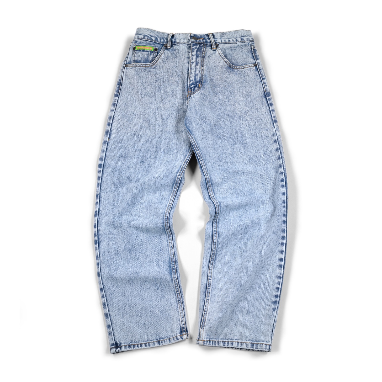 Denim Pants Maia Small Label (Neon green) Light Blue Wash Thanksinsomnia