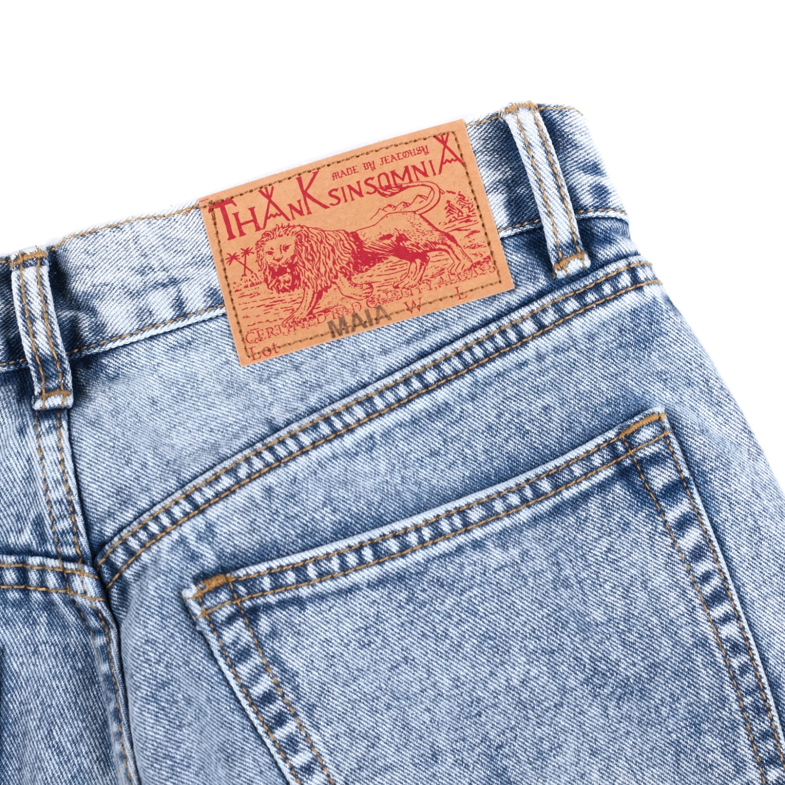 Denim Pants Maia Small Label (Neon green) Light Blue Wash Thanksinsomnia