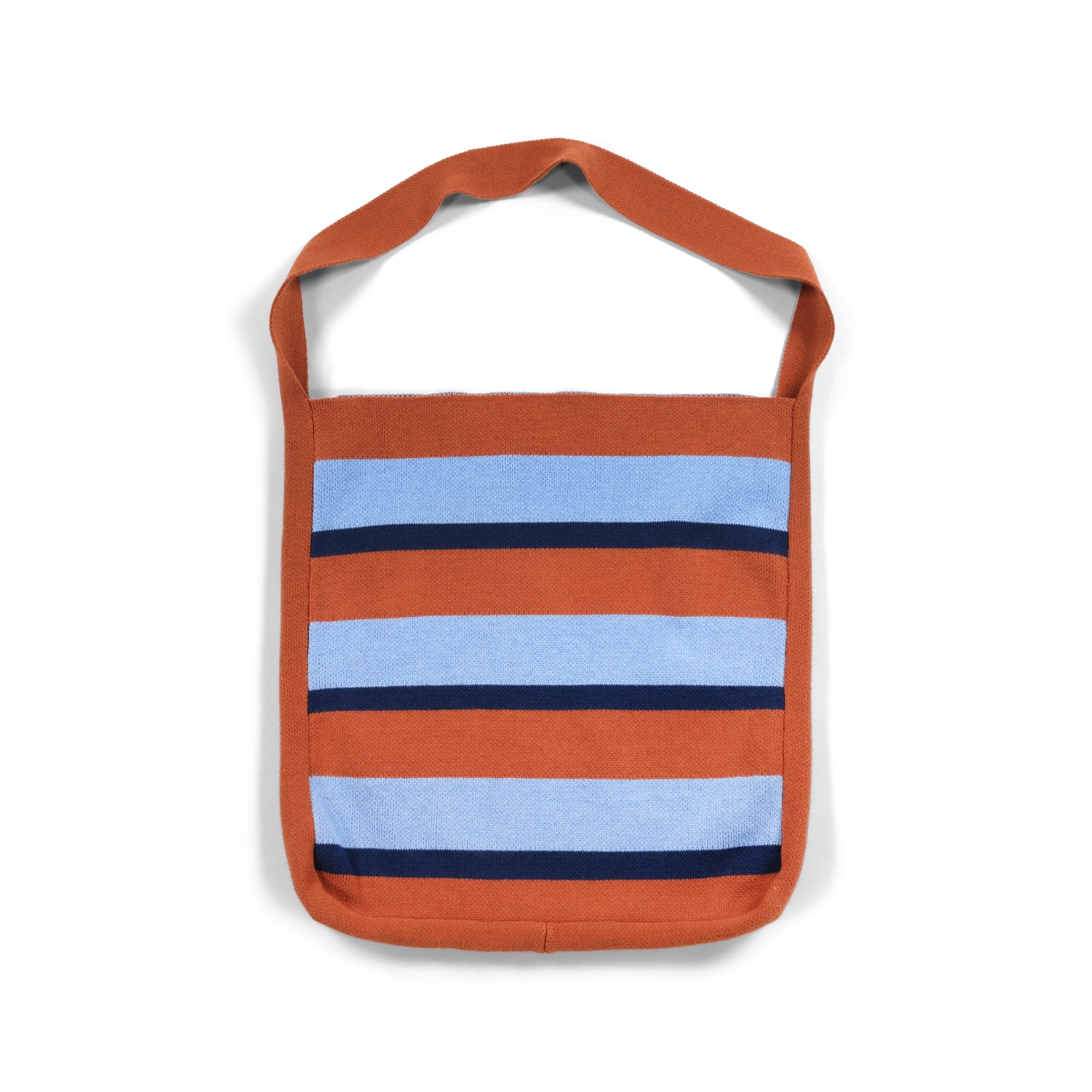 Knit Totebag Radegune Rust Light Blue Thanksinsomnia